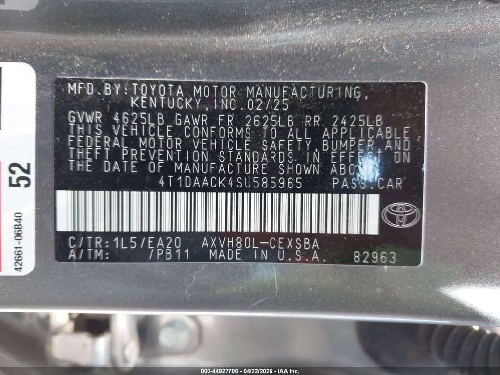 4T1DAACK4SU585965 2025 TOYOTA CAMRY photo no. 9