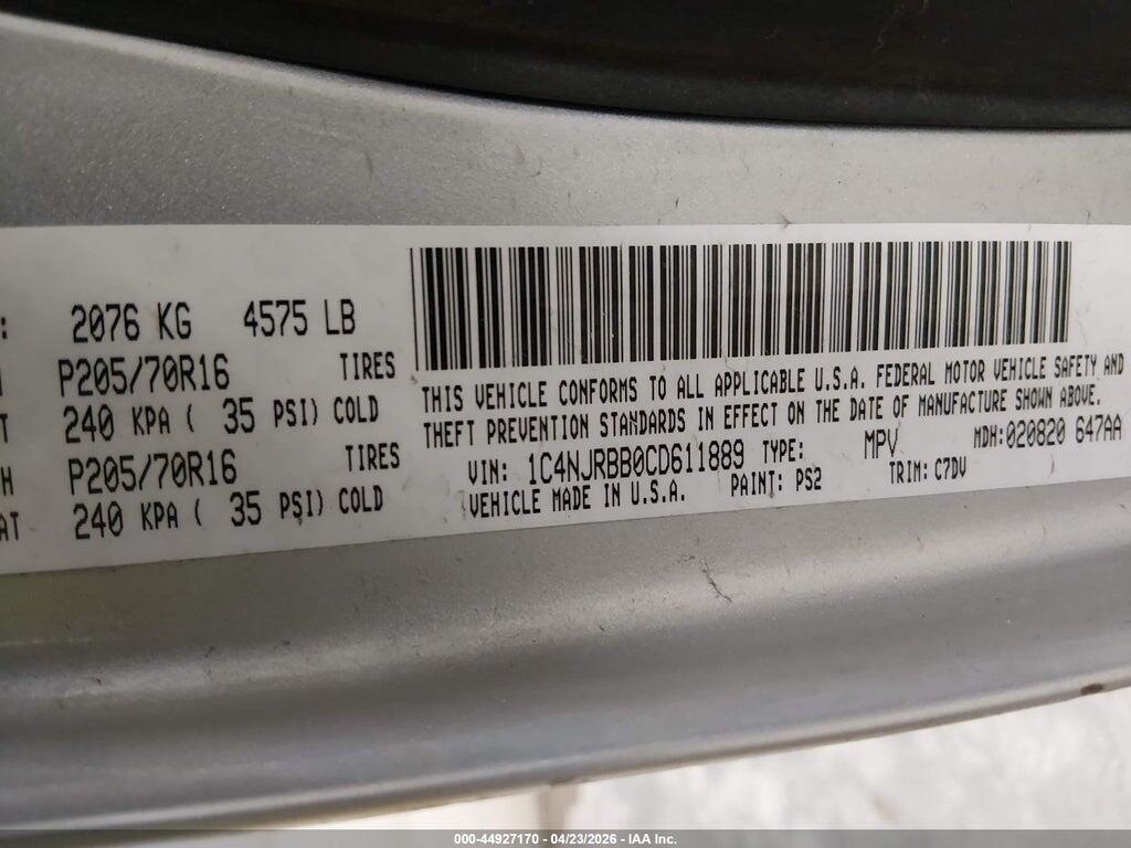 1C4NJRBB0CD611889 2012 JEEP PATRIOT photo no. 9