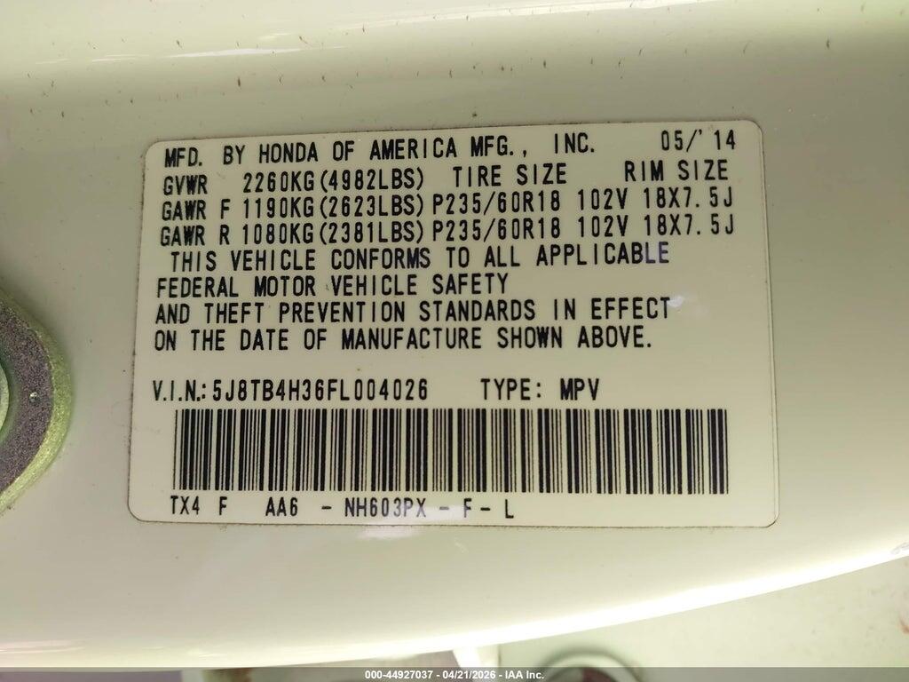 5J8TB4H36FL004026 2015 ACURA RDX photo no. 9