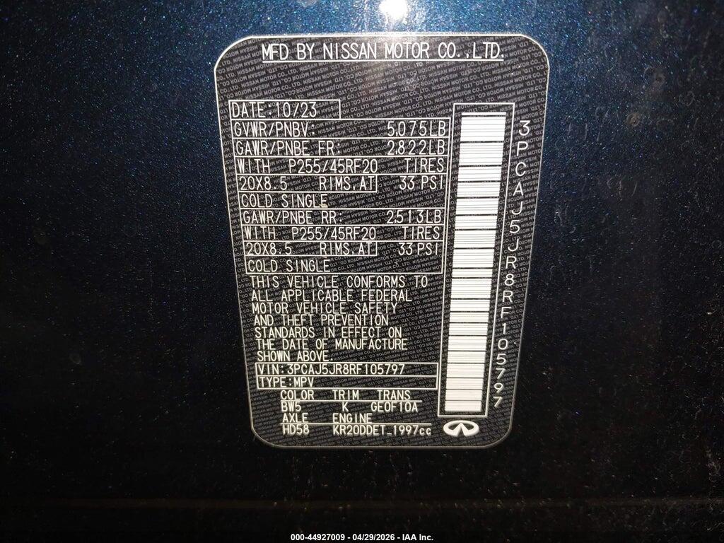 3PCAJ5JR8RF105797 2024 INFINITI QX55 photo no. 9