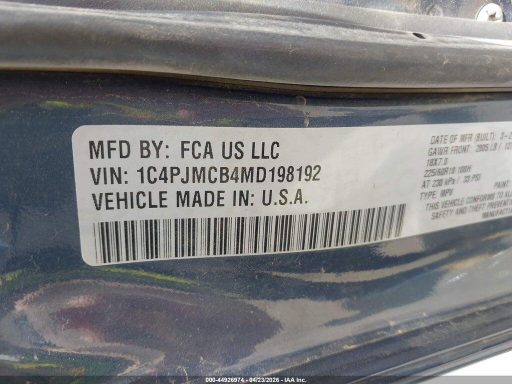 1C4PJMCB4MD198192 2021 JEEP CHEROKEE photo no. 9