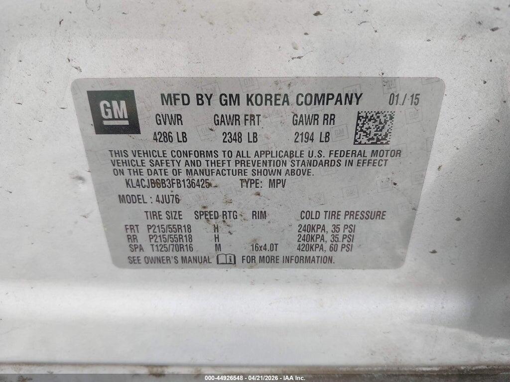 KL4CJBSB3FB136425 2015 BUICK ENCORE photo no. 9