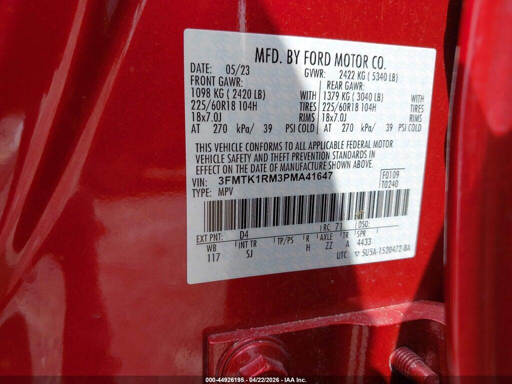 3FMTK1RM3PMA41647 2023 FORD MUSTANG MACH-E photo no. 9