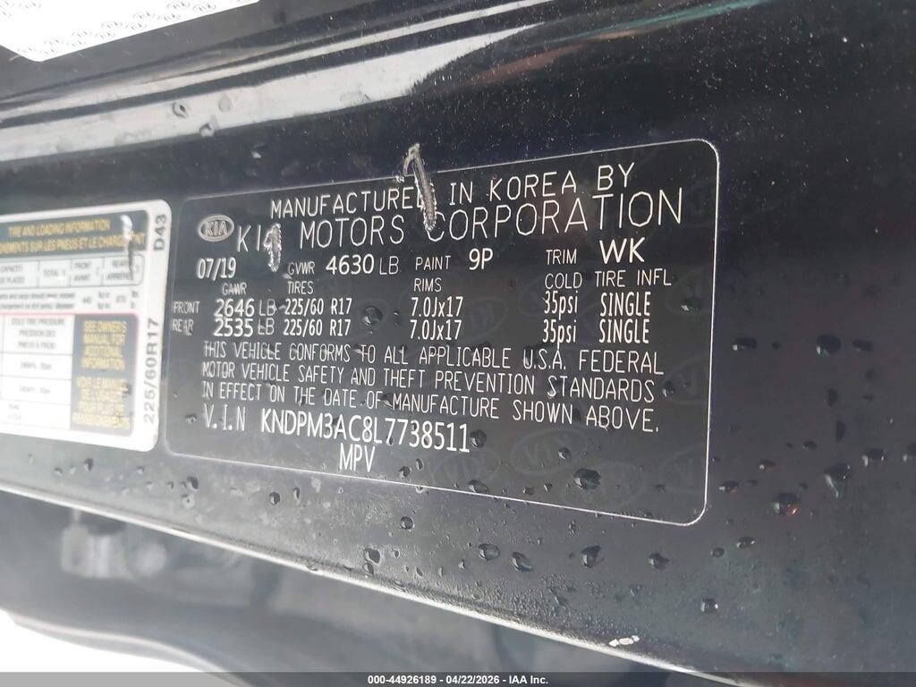 KNDPM3AC8L7738511 2020 KIA SPORTAGE photo no. 9