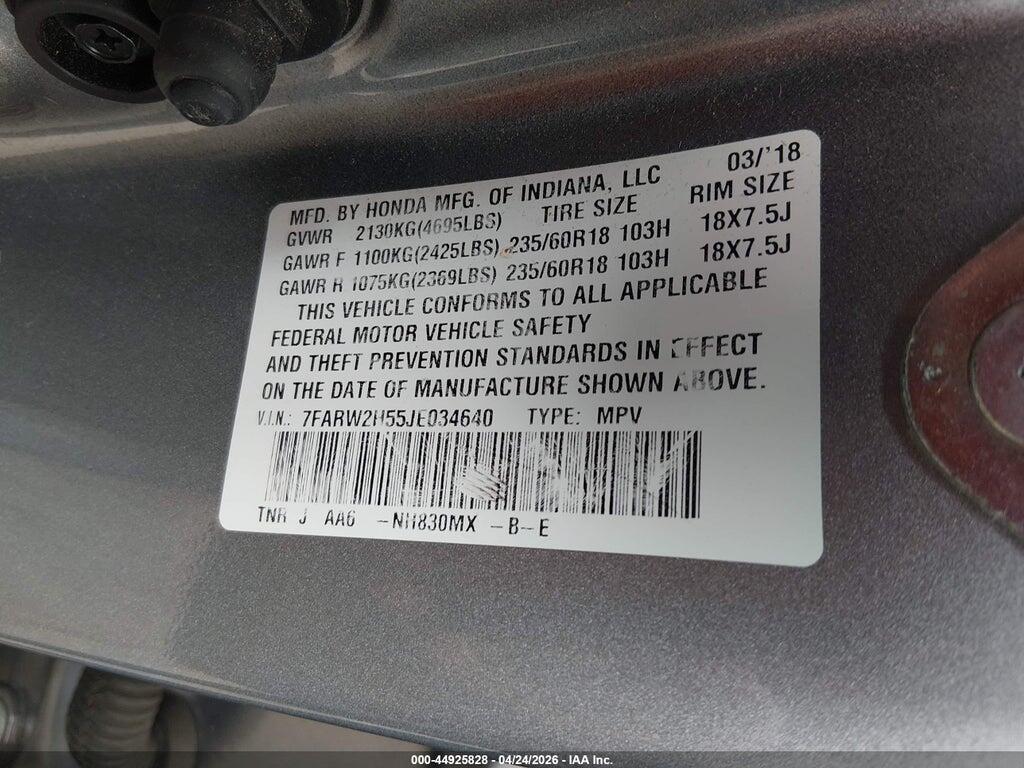 7FARW2H55JE034640 2018 HONDA CR-V photo no. 9