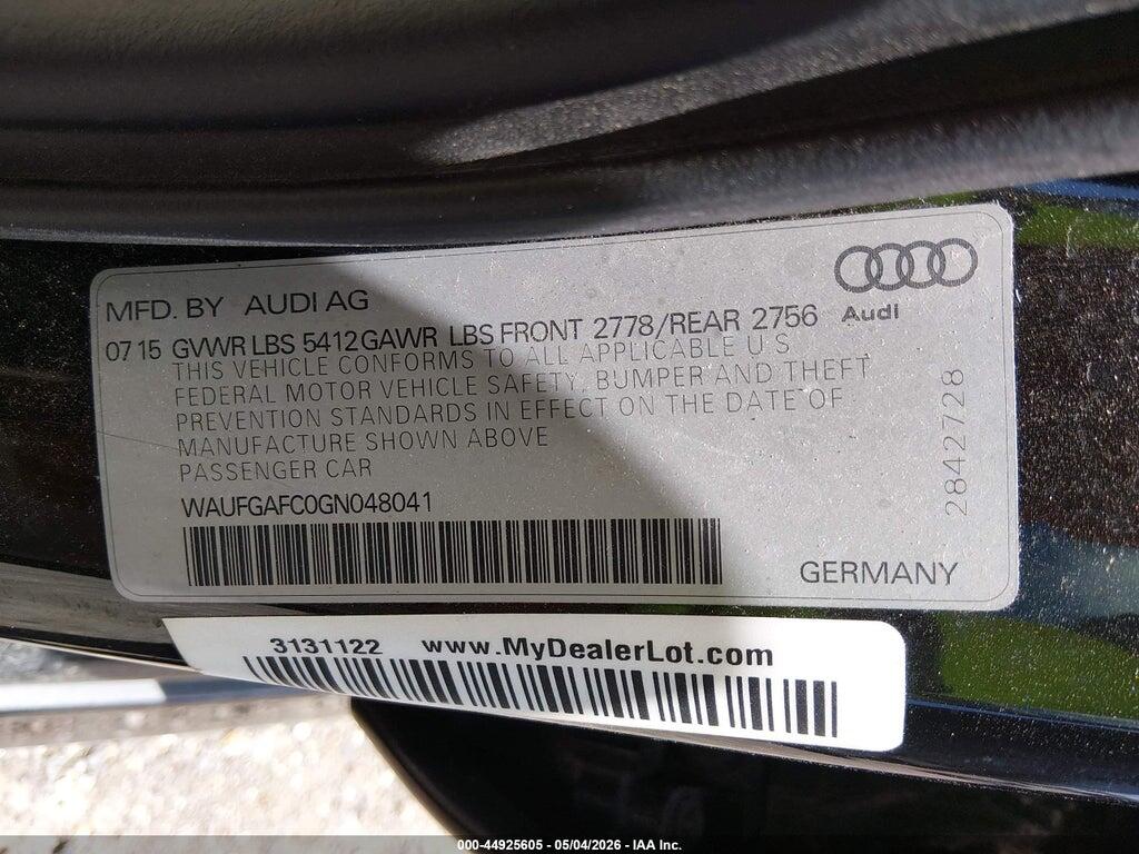 WAUFGAFC0GN048041 2016 AUDI A6 photo no. 9