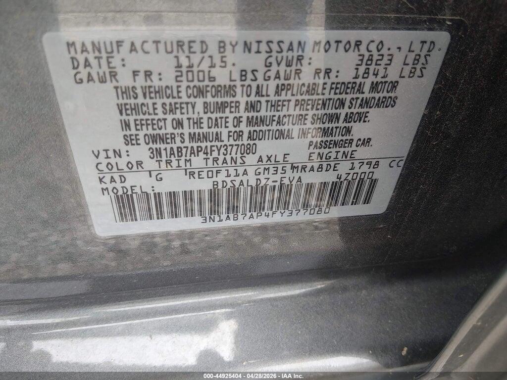 3N1AB7AP4FY377080 2015 NISSAN SENTRA photo no. 9