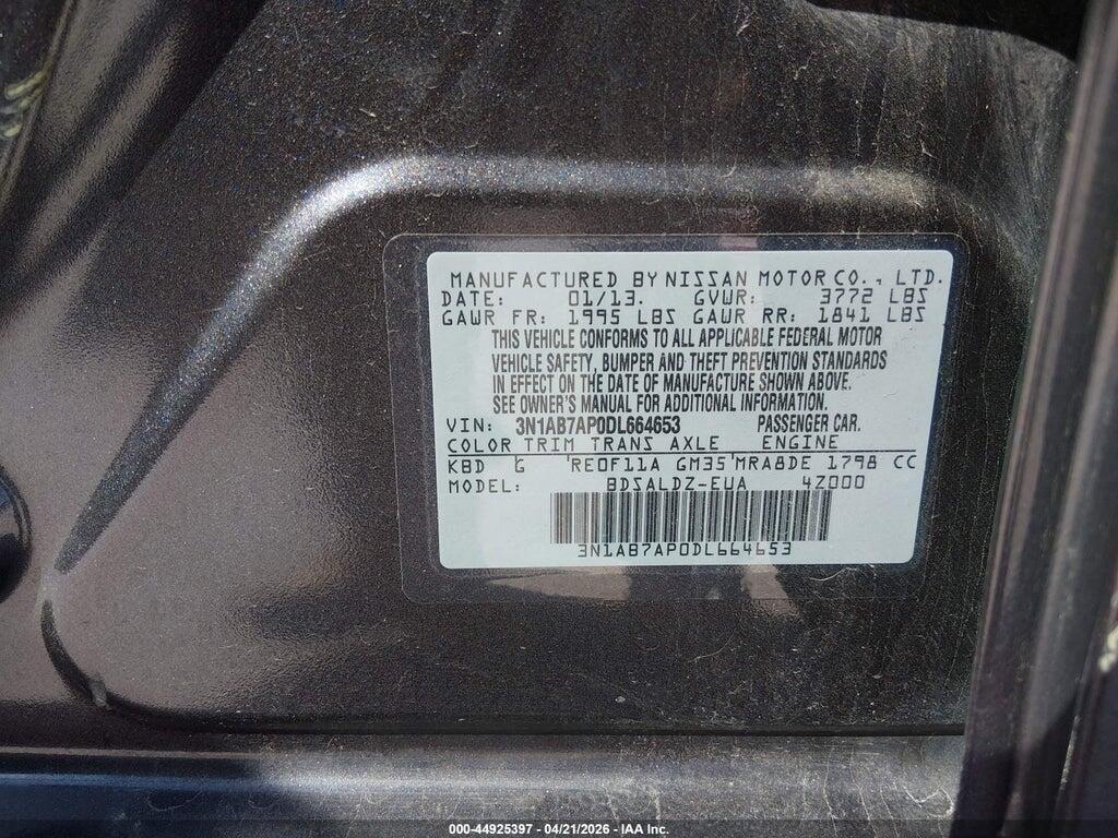 3N1AB7AP0DL664653 2013 NISSAN SENTRA photo no. 9