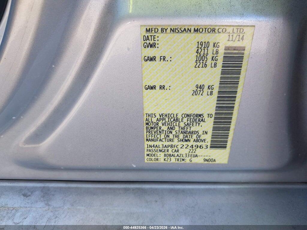 1N4AL3AP8FC224963 2015 NISSAN ALTIMA photo no. 9
