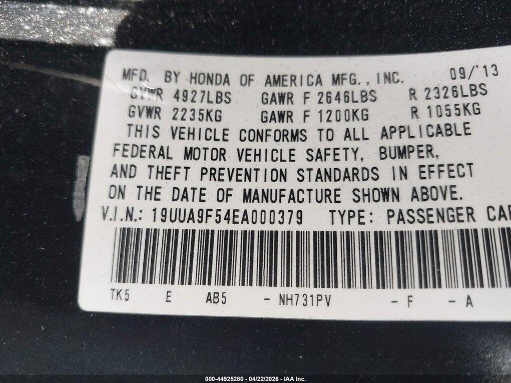 19UUA9F54EA000379 2014 ACURA TL photo no. 9