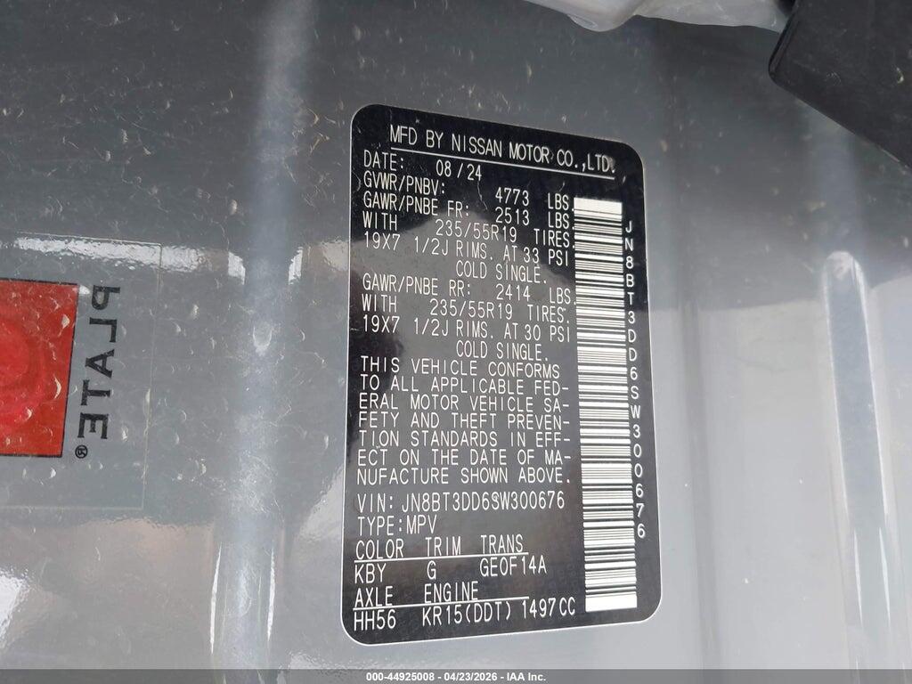 JN8BT3DD6SW300676 2025 NISSAN ROGUE photo no. 9