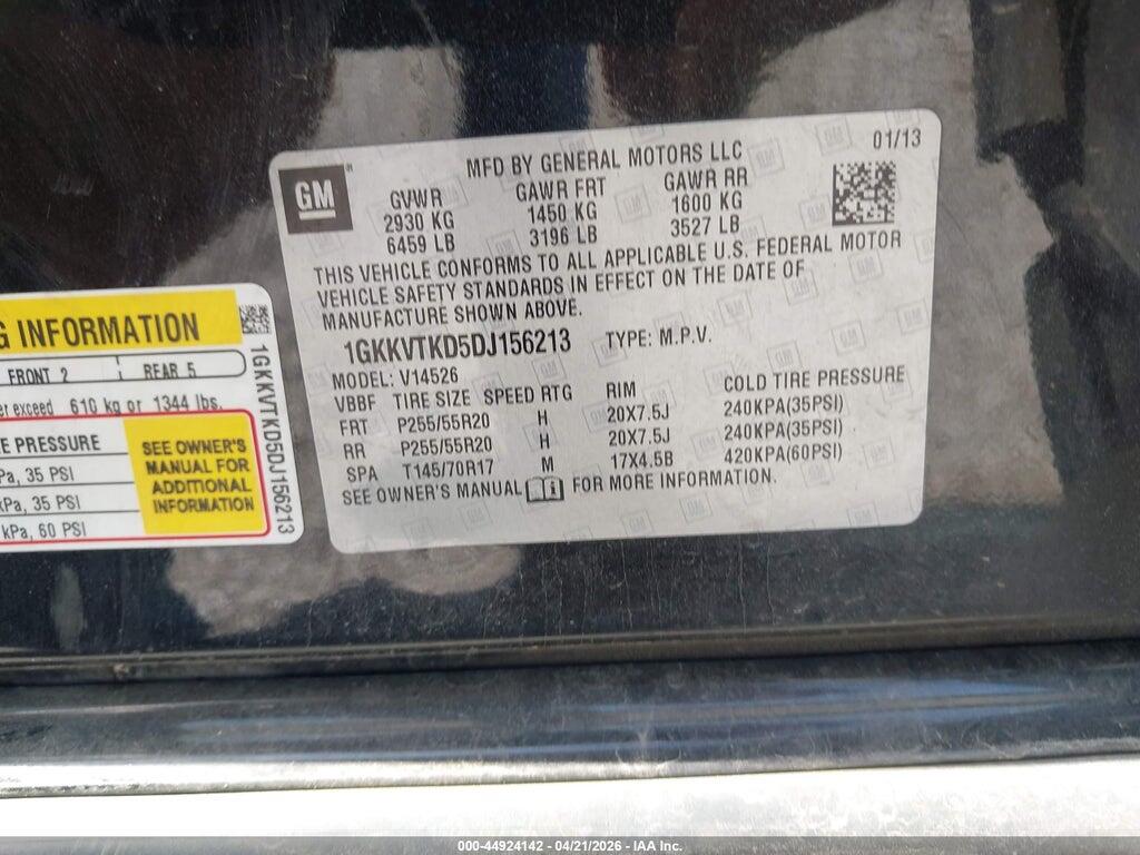 1GKKVTKD5DJ156213 2013 GMC ACADIA photo no. 9
