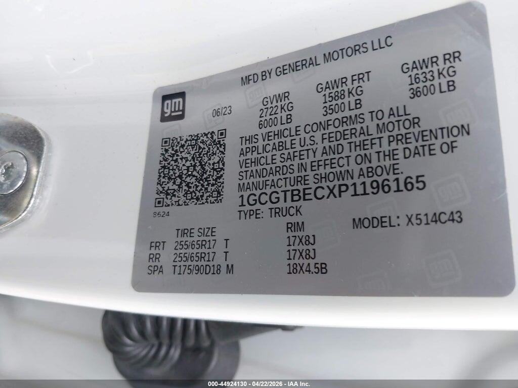 1GCGTBECXP1196165 2023 CHEVROLET COLORADO photo no. 9