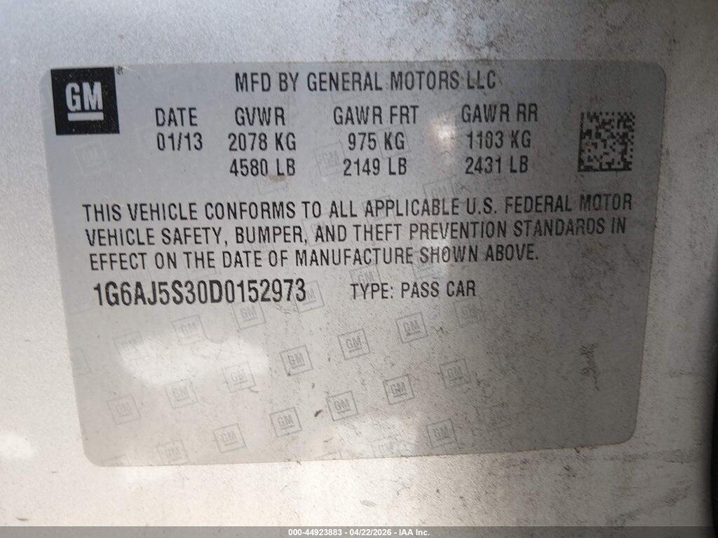1G6AJ5S30D0152973 2013 CADILLAC ATS photo no. 9