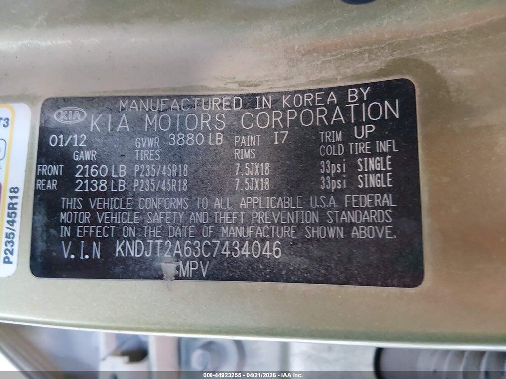 KNDJT2A63C7434046 2012 KIA SOUL photo no. 9