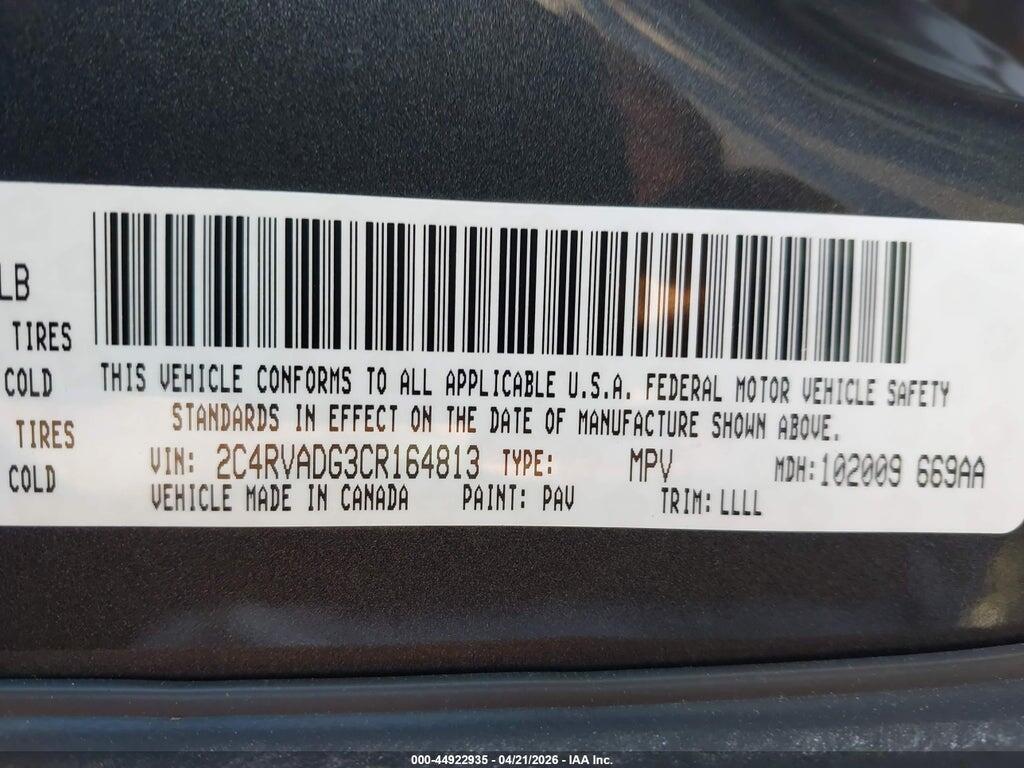 2C4RVADG3CR164813 2012 VOLKSWAGEN ROUTAN photo no. 9