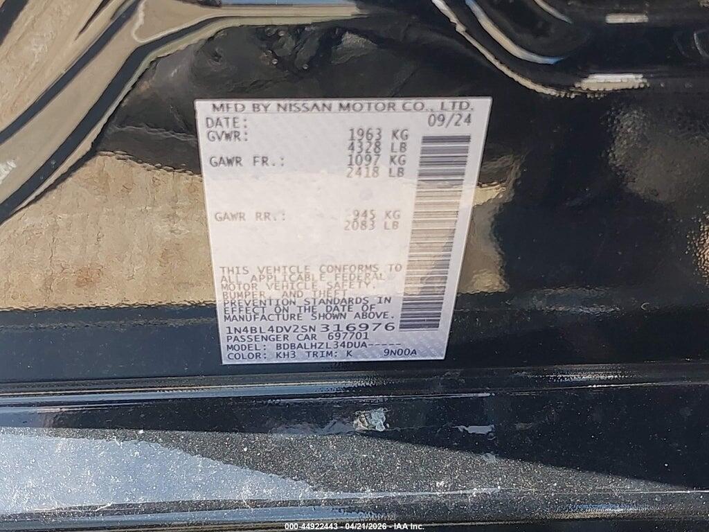 1N4BL4DV2SN316976 2025 NISSAN ALTIMA photo no. 9