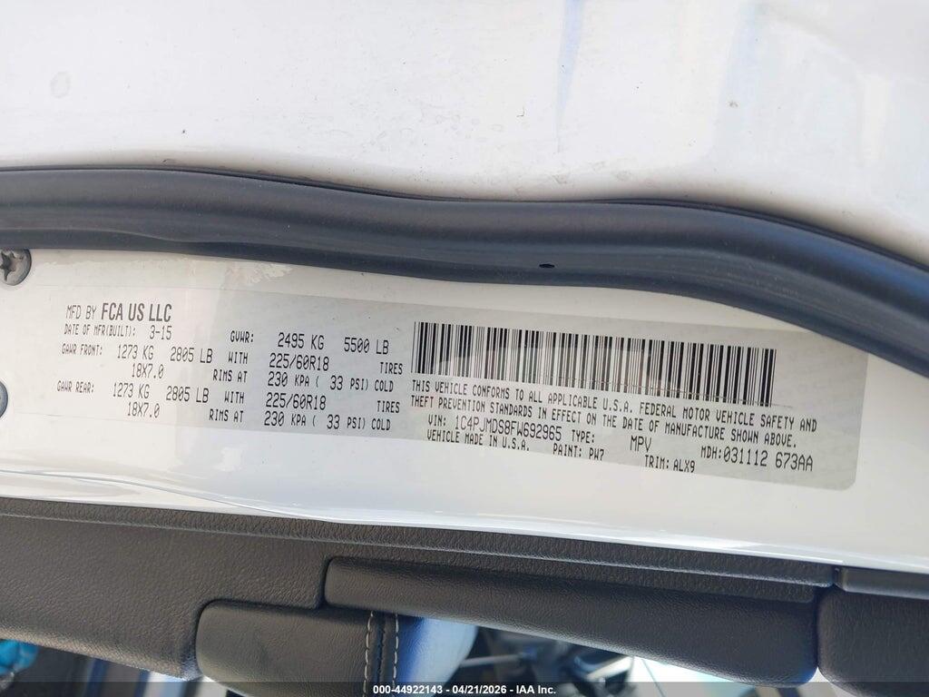 1C4PJMDS8FW692965 2015 JEEP CHEROKEE photo no. 9