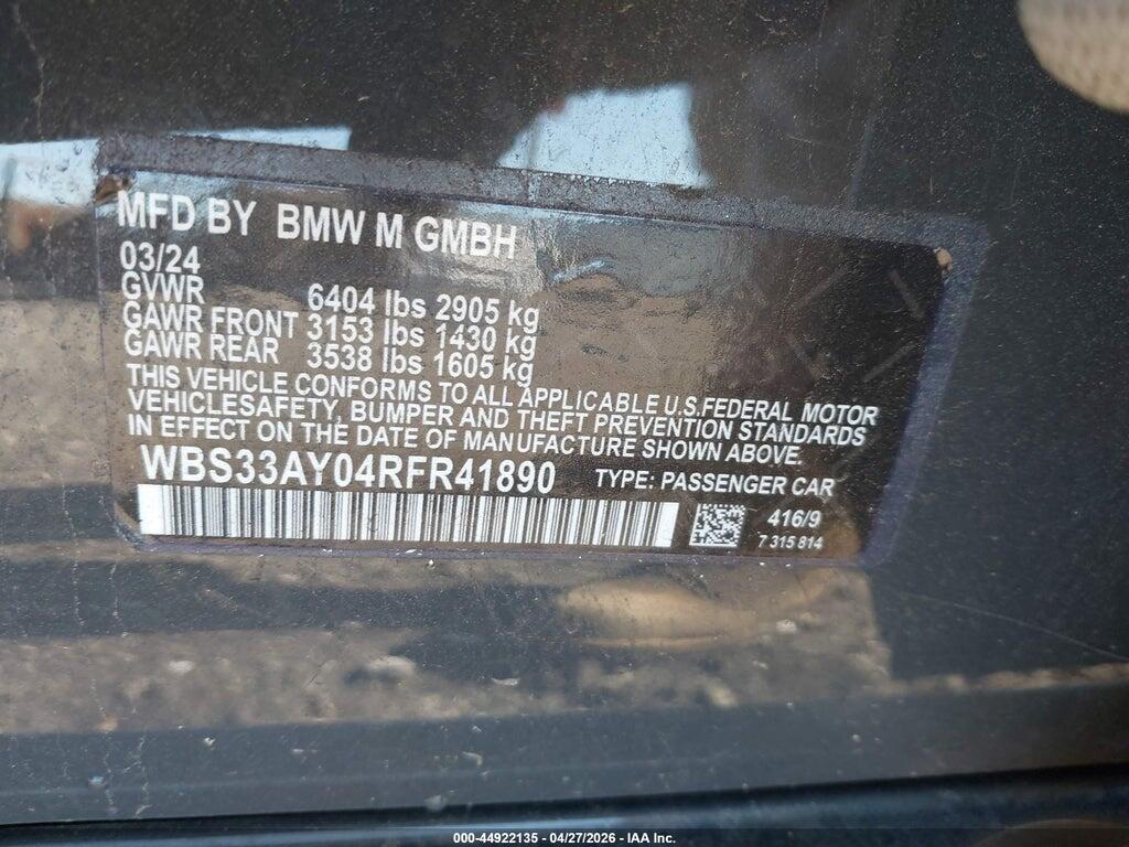 WBS33AY06RFS59240 2024 BMW M3 photo no. 9