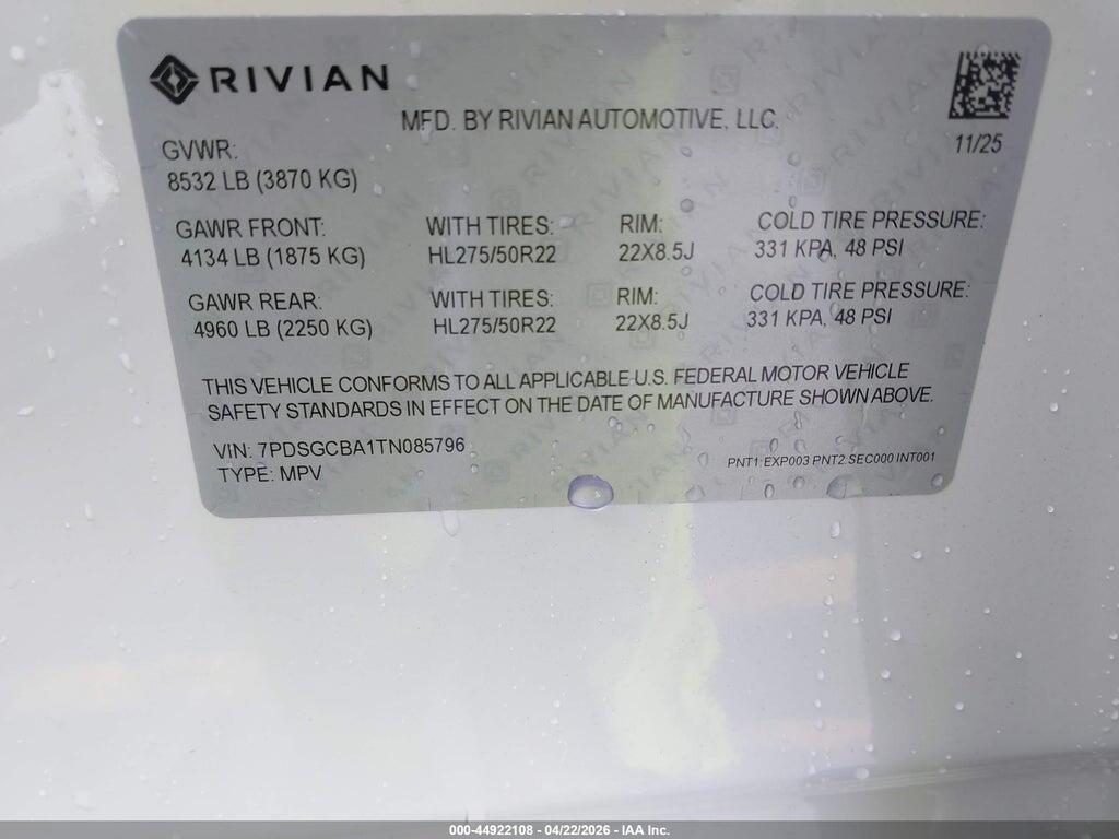 7PDSGCBA1TN085796 2026 RIVIAN R1S photo no. 9