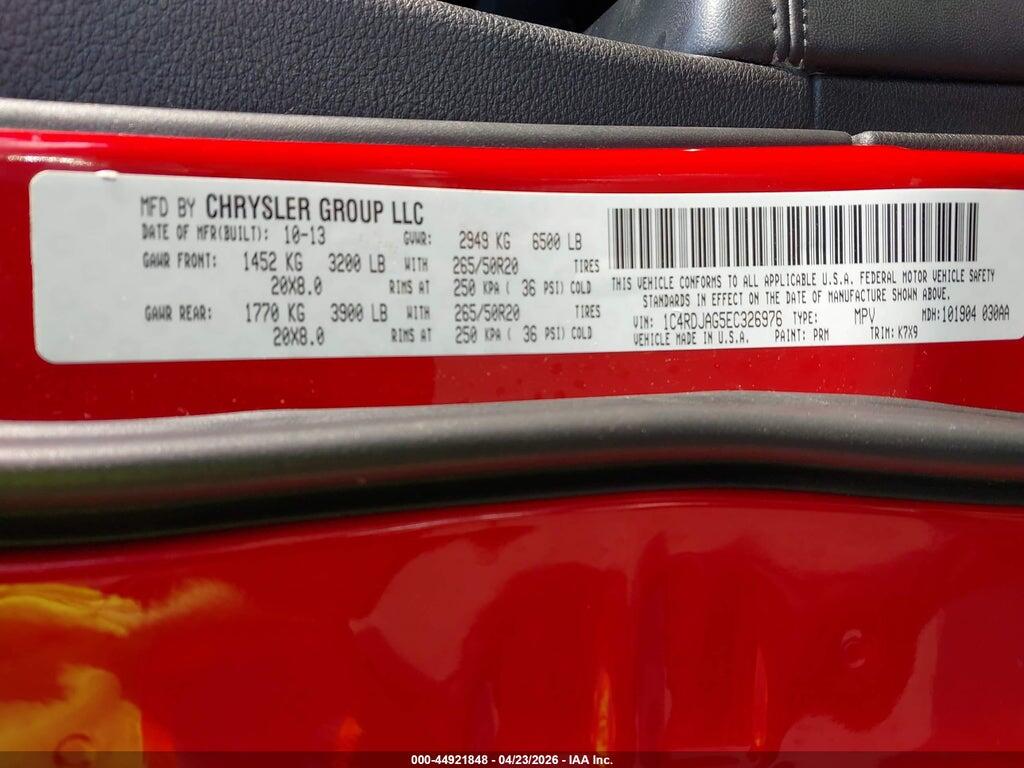 1C4RDJAG5EC326976 2014 DODGE DURANGO photo no. 9