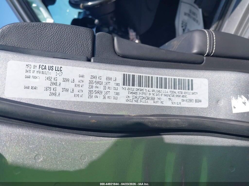 1C4RJFCGXHC801660 2017 JEEP GRAND CHEROKEE photo no. 9