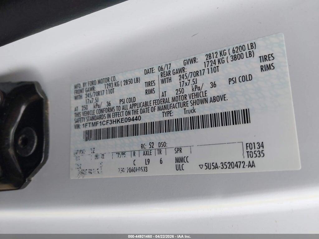 1FTMF1CF3HKE09440 2017 FORD F-150 photo no. 9