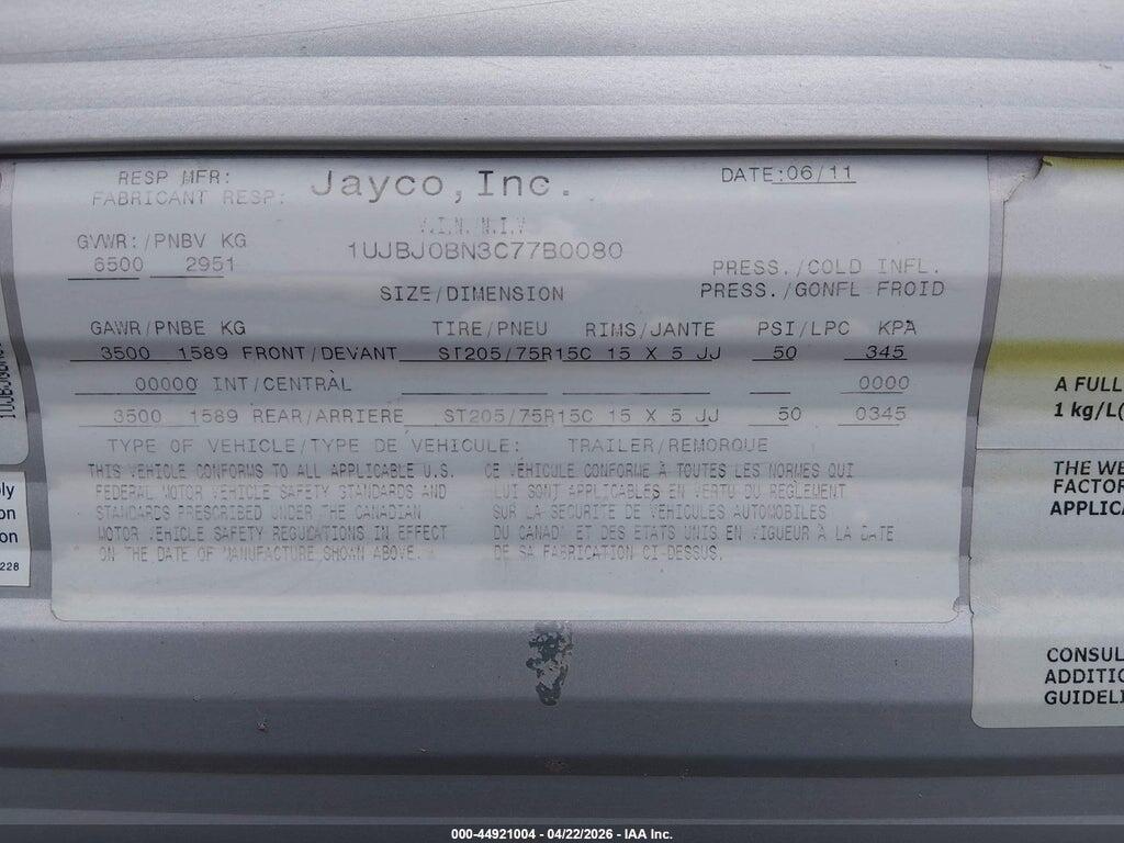 1UJBJ0BN3C77B0080 2012 JAYCO JAY FLIGHT photo no. 9