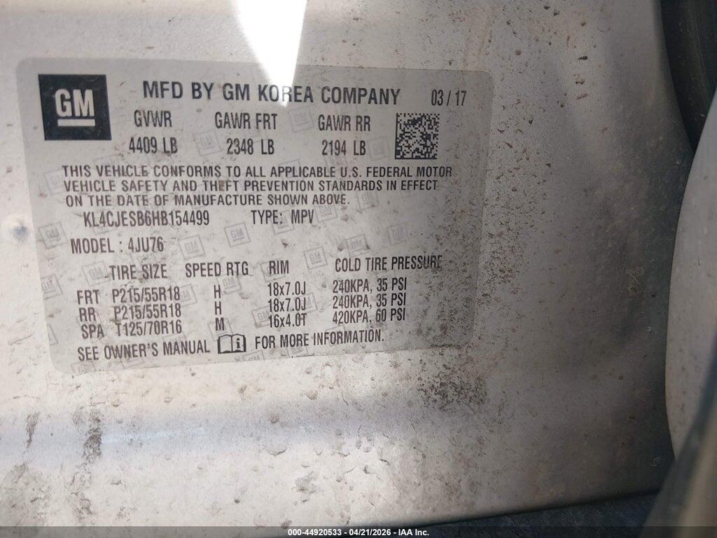 KL4CJESB6HB154499 2017 BUICK ENCORE photo no. 9