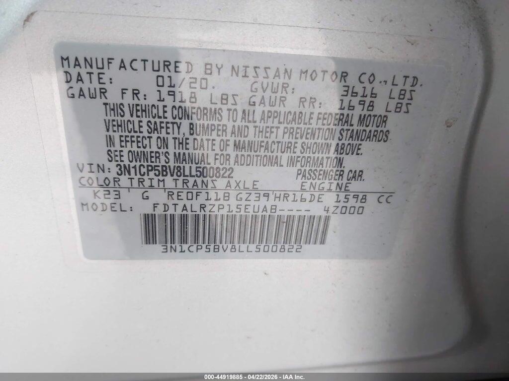 3N1CP5BV8LL500822 2020 NISSAN KICKS photo no. 9