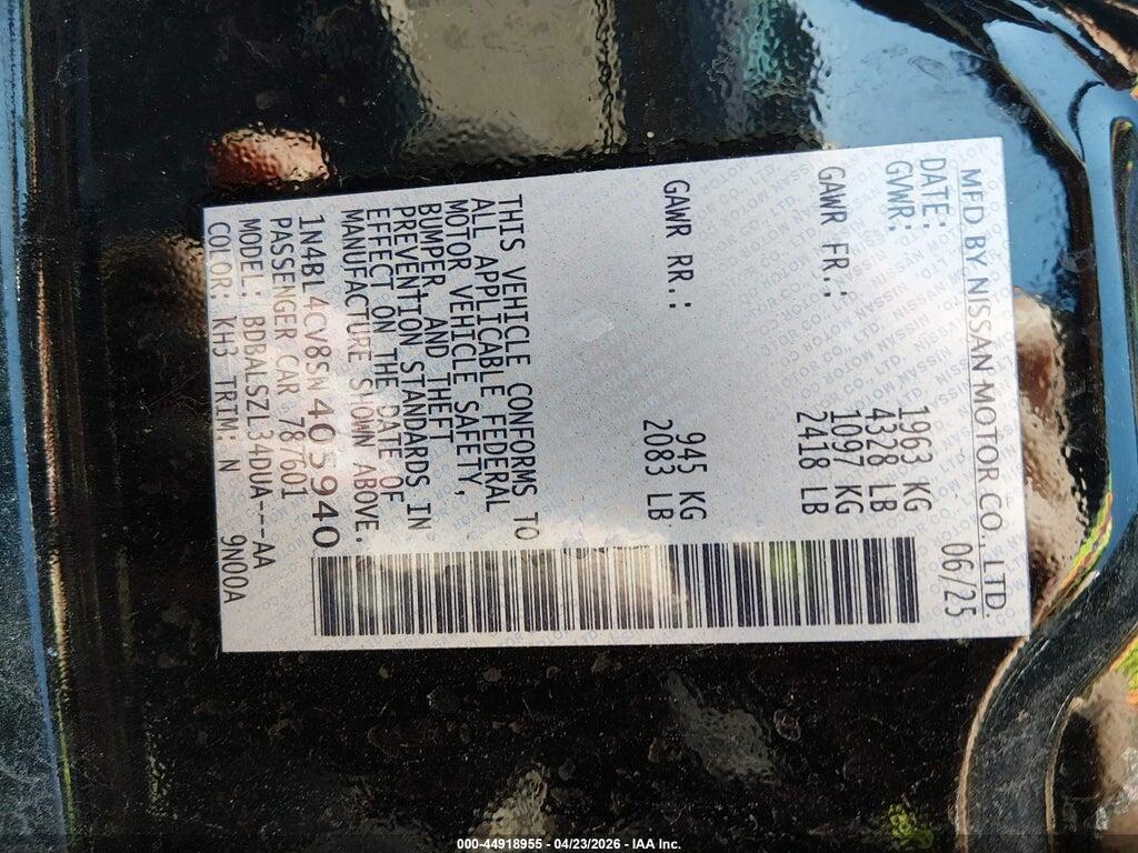 1N4BL4CV8SN405940 2025 NISSAN ALTIMA photo no. 9