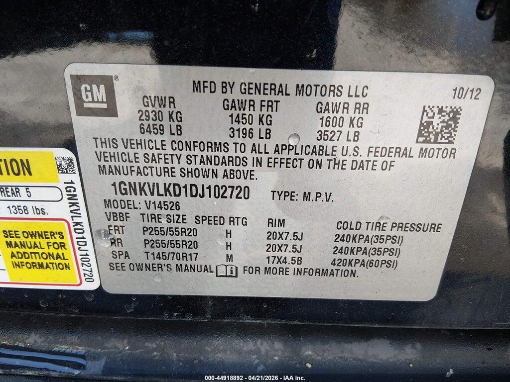 1GNKVLKD1DJ102720 2013 CHEVROLET TRAVERSE photo no. 9
