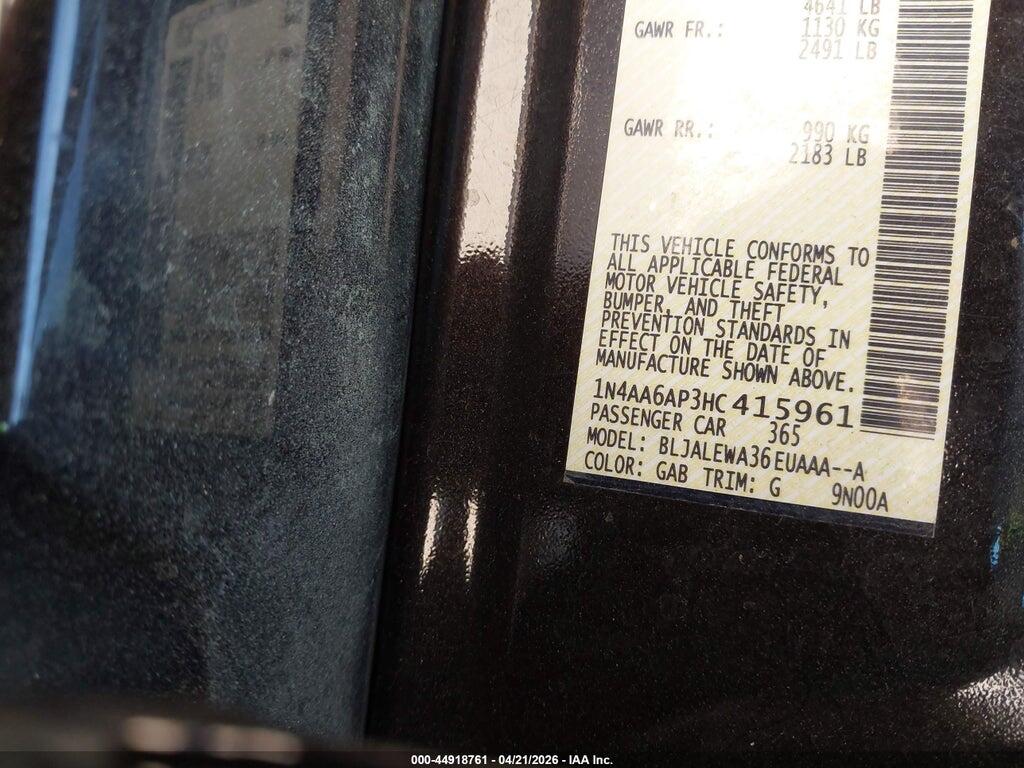 1N4AA6AP3HC415961 2017 NISSAN MAXIMA photo no. 9