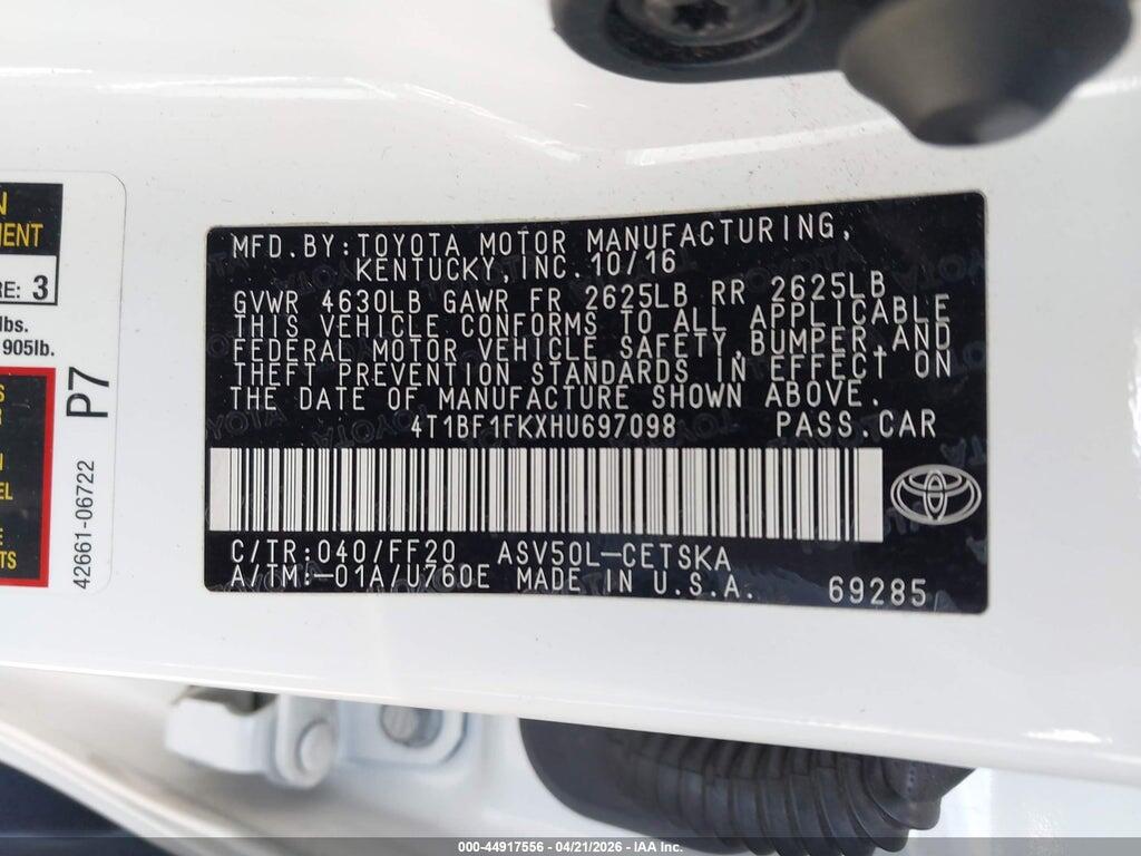 4T1BF1FKXHU697098 2017 TOYOTA CAMRY photo no. 9