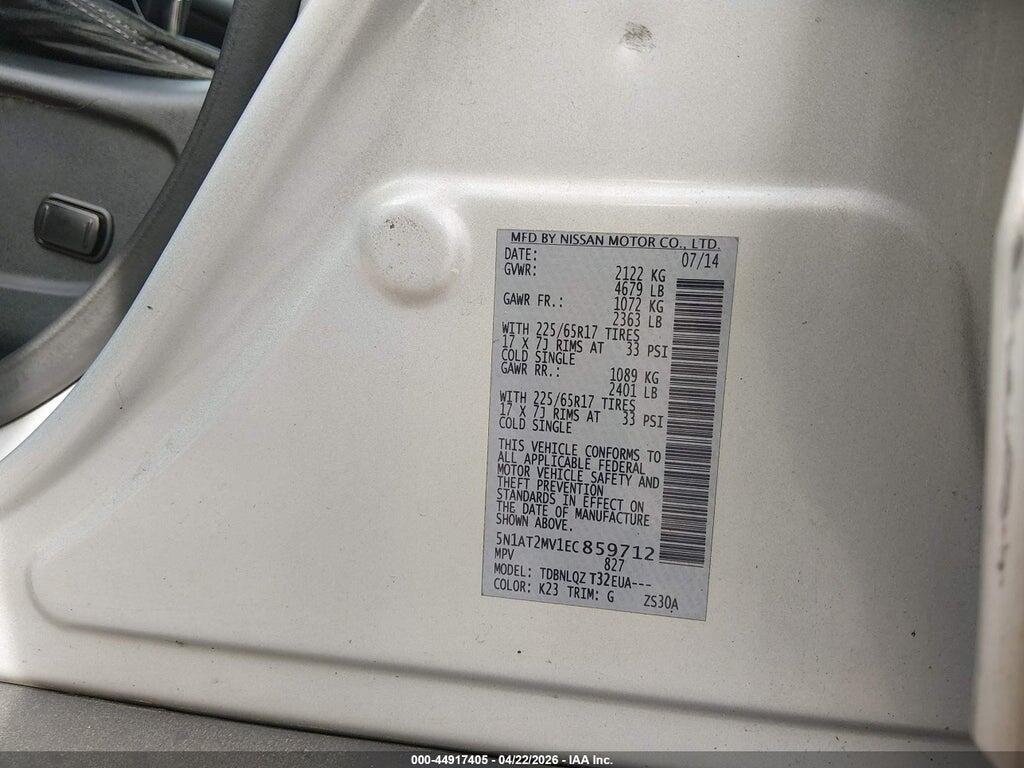 5N1AT2MV1EC859712 2014 NISSAN ROGUE photo no. 9