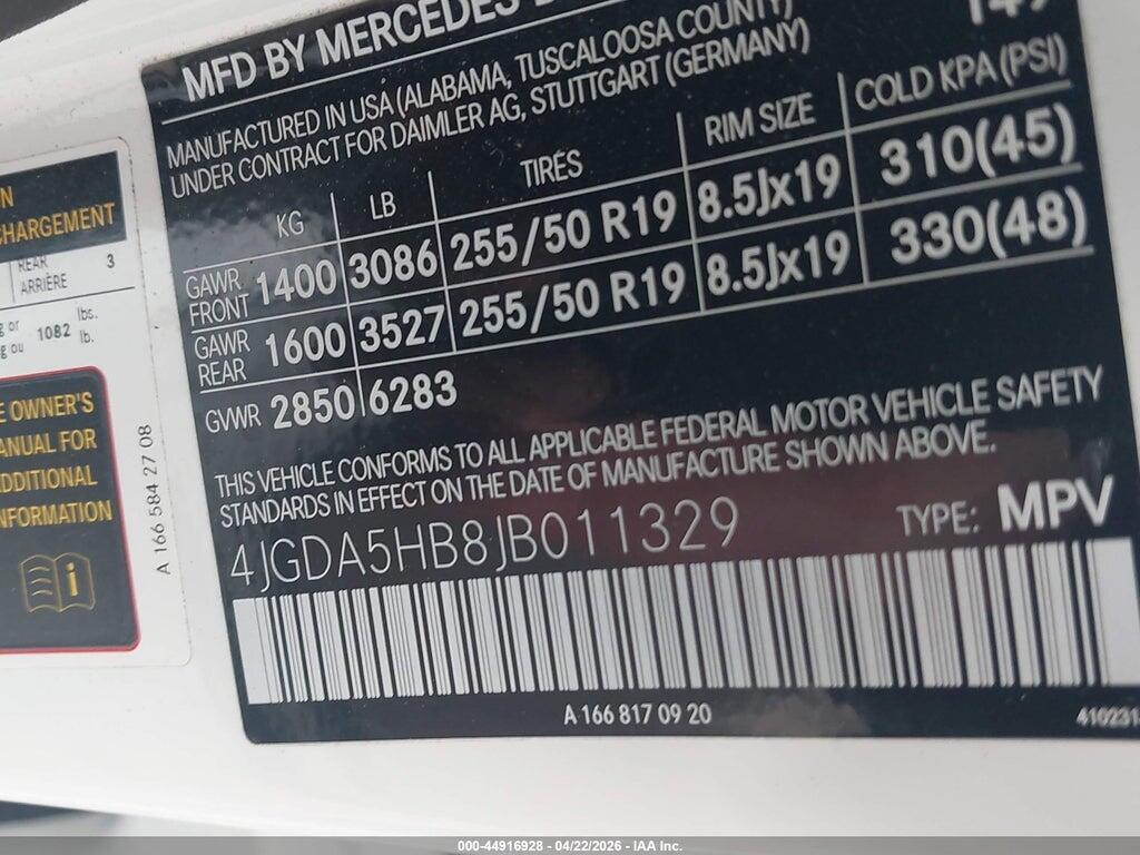 4JGDA5HB8JB011329 2018 MERCEDES-BENZ GLE 350 photo no. 9
