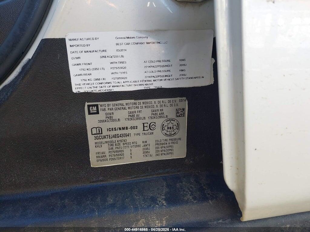 3GCUKTEJ4EG430941 2014 CHEVROLET SILVERADO 1500 photo no. 9
