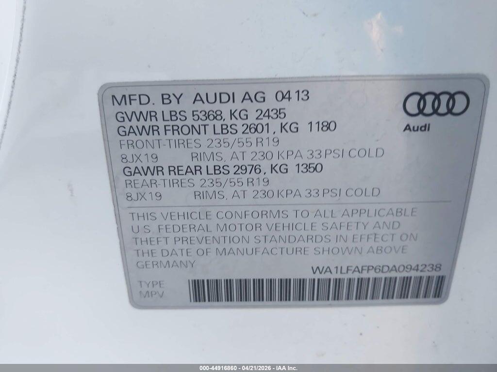WA1LFAFP6DA094238 2013 AUDI Q5 photo no. 9