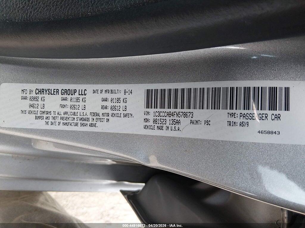 1C3CCCAB4FN578673 2015 CHRYSLER 200 photo no. 9