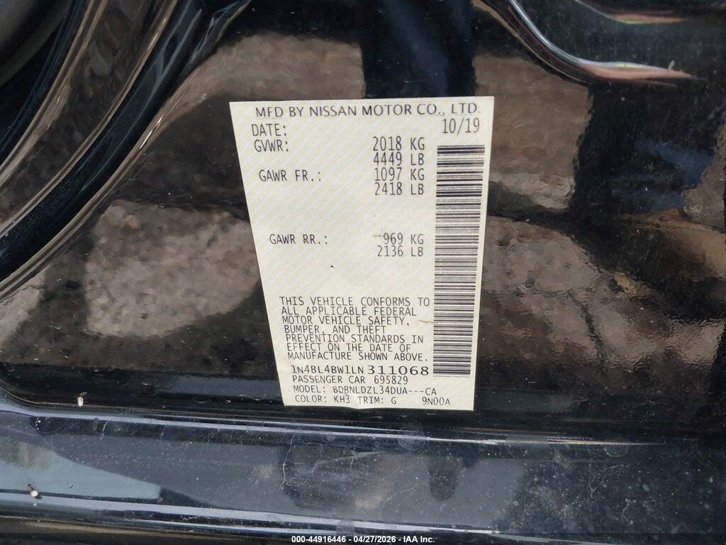 1N4BL4BW1LN311068 2020 NISSAN ALTIMA photo no. 9