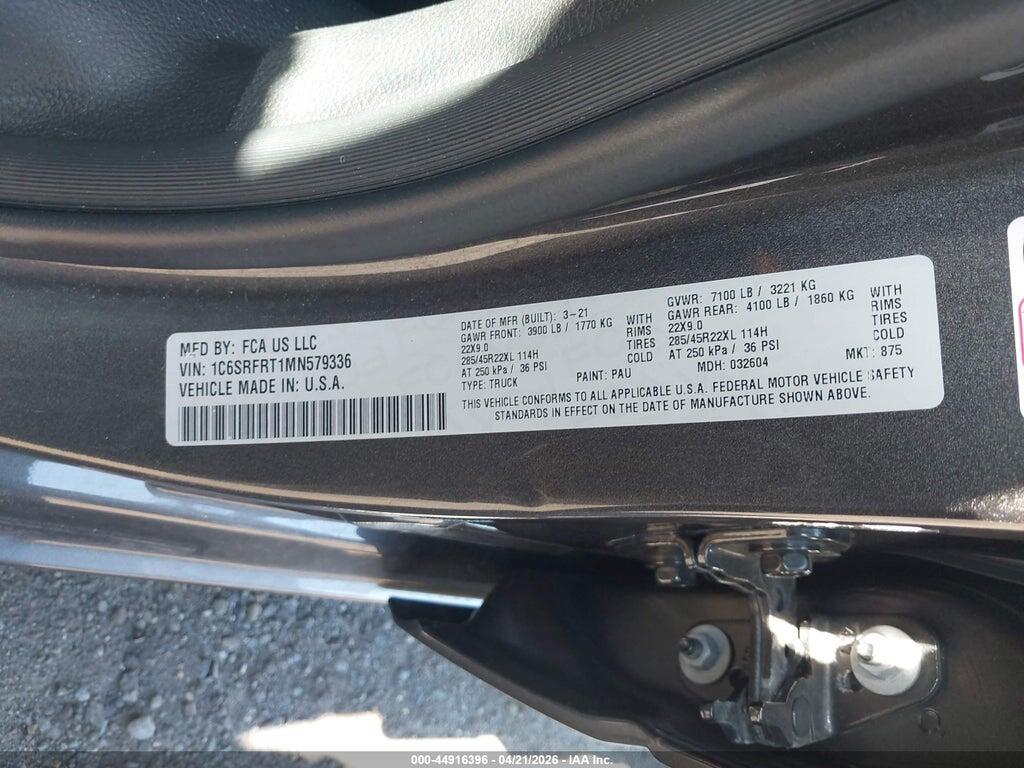 1C6SRFRT1MN579336 2021 RAM 1500 photo no. 9