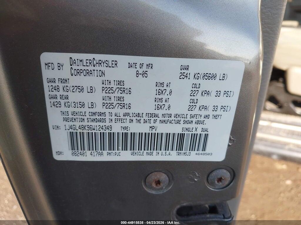 1J4GL48K96W124349 2006 JEEP LIBERTY photo no. 9