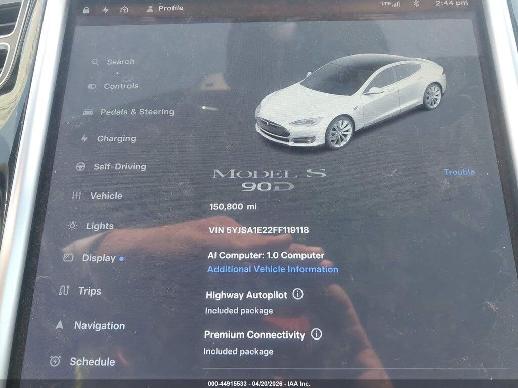 5YJSA1E22FF119118 2015 TESLA MODEL S photo no. 7