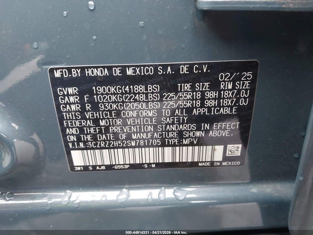 3CZRZ2H52SM781705 2025 HONDA HR-V photo no. 9