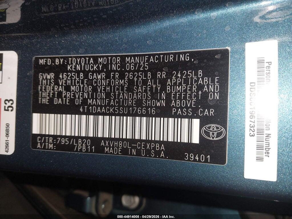 4T1DAACK5SU176616 2025 TOYOTA CAMRY photo no. 9