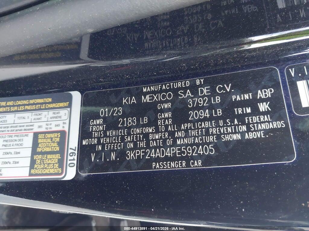 3KPF24AD4PE592405 2023 KIA FORTE photo no. 9