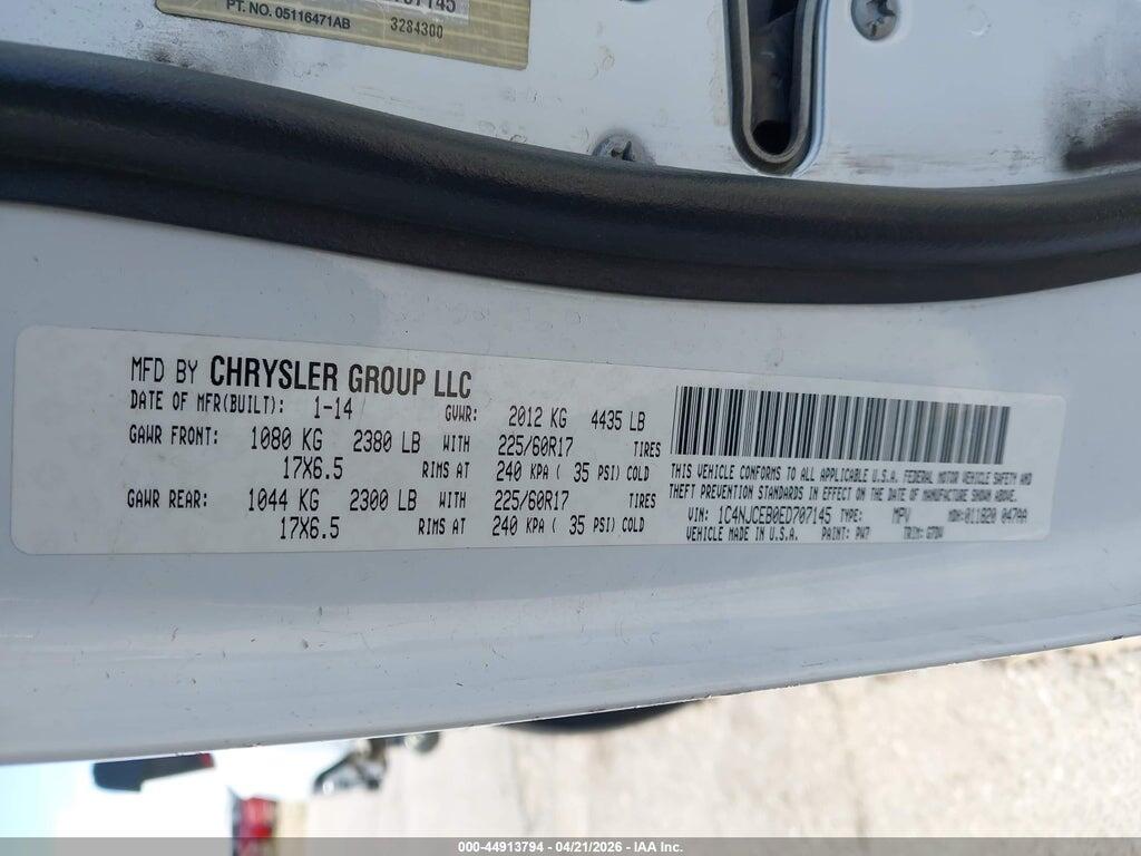 1C4NJCEB0ED707145 2014 JEEP COMPASS photo no. 9