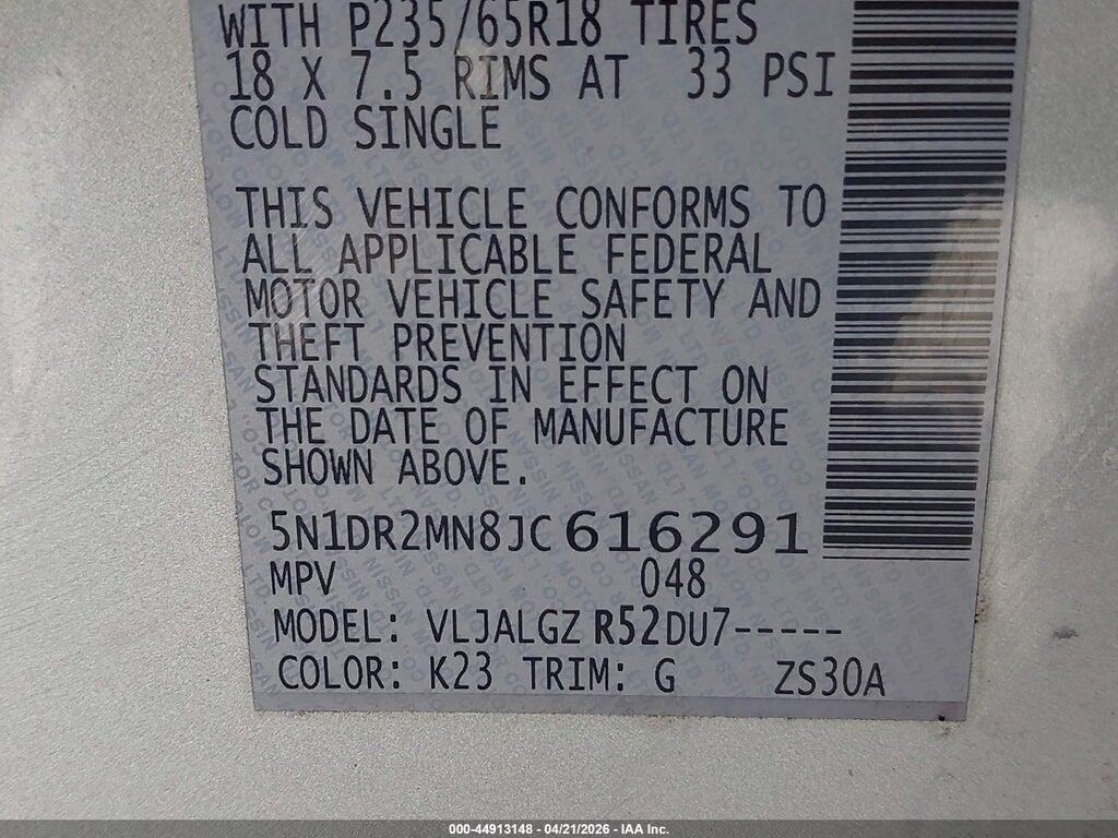 5N1DR2MN8JC616291 2018 NISSAN PATHFINDER photo no. 9