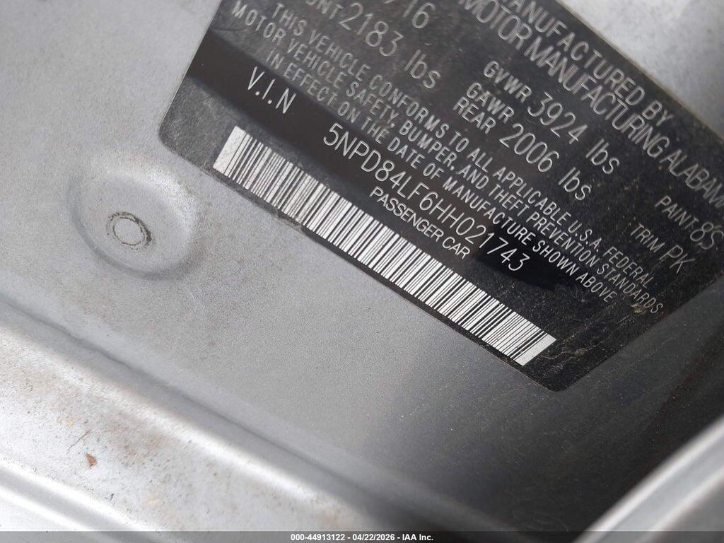 5NPD84LF6HH021743 2017 HYUNDAI ELANTRA photo no. 9