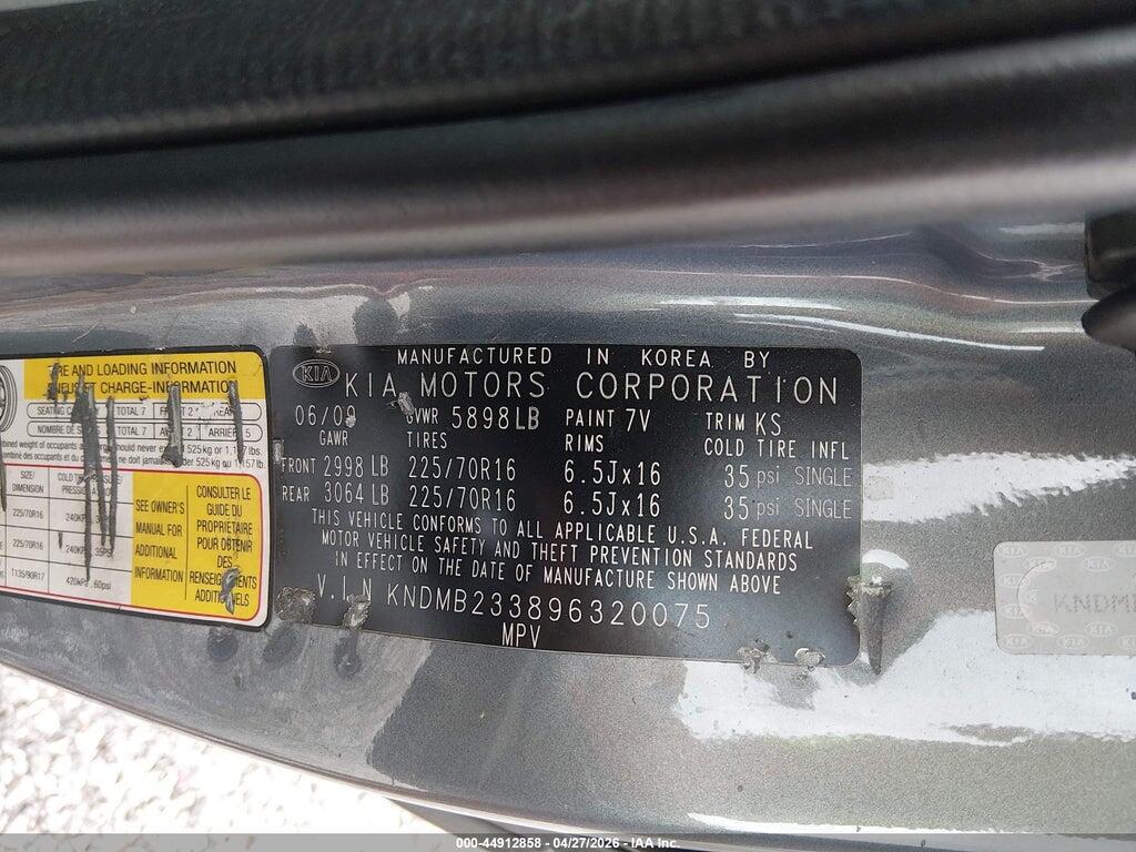 KNDMB233896320075 2009 KIA SEDONA photo no. 9